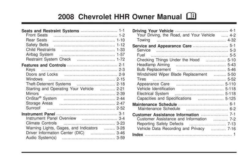 2008 chevy hhr repair manual