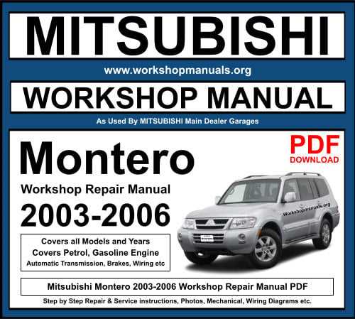 2003 mitsubishi montero repair manual