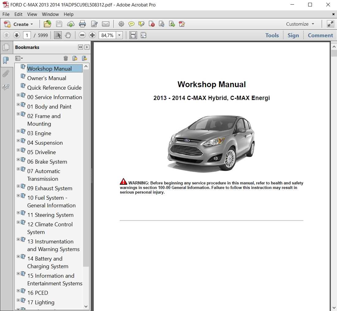 2013 ford c max hybrid repair manual