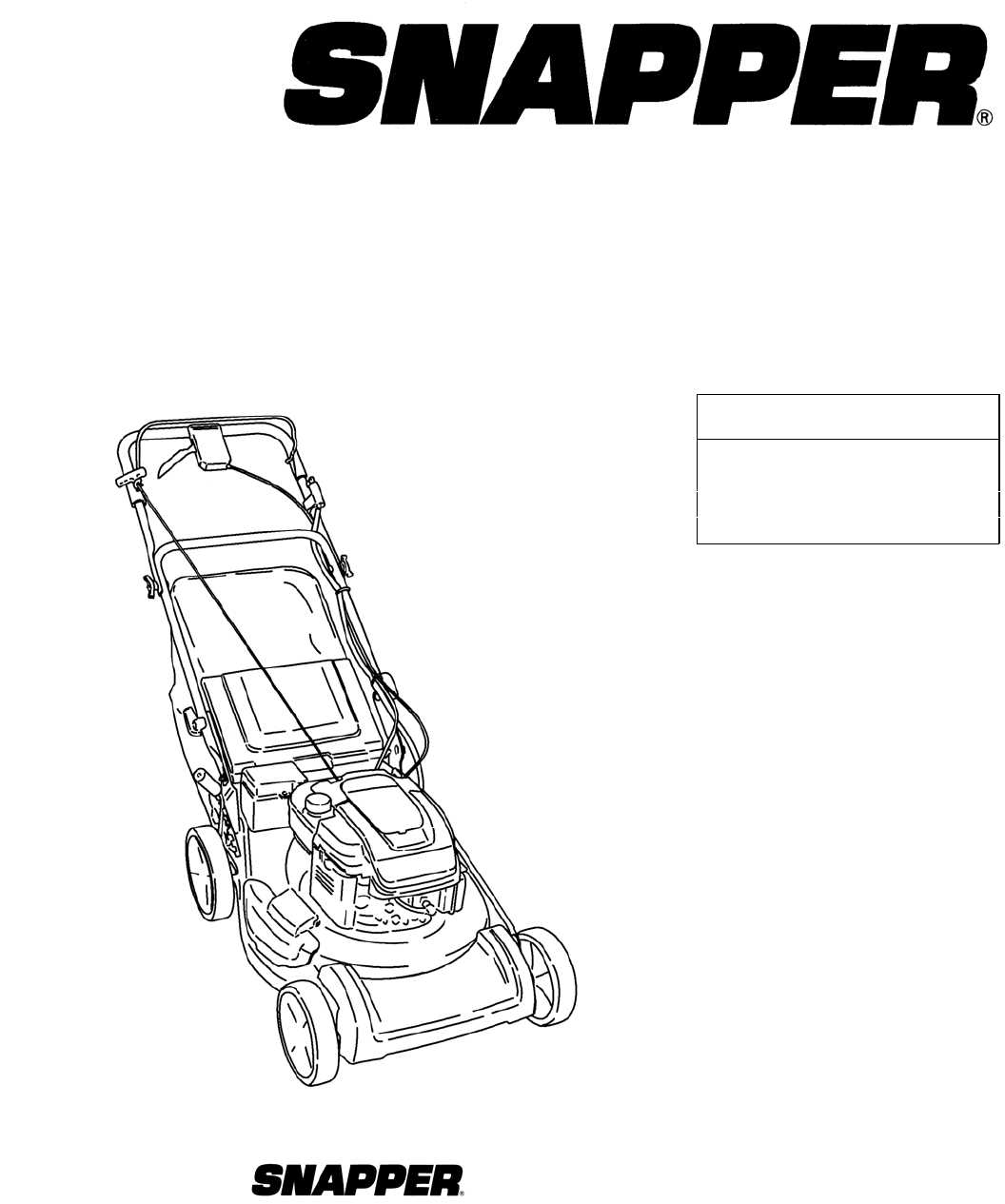 snapper mower repair manual