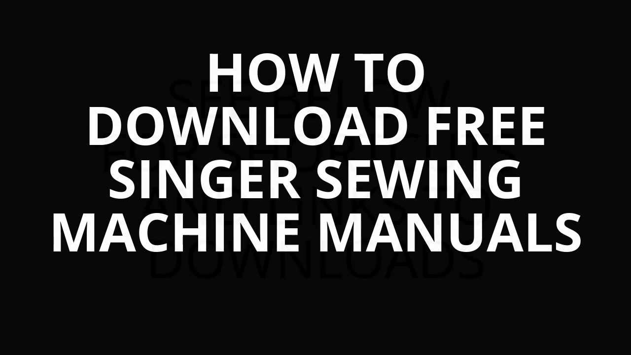 antique singer sewing machine repair manual