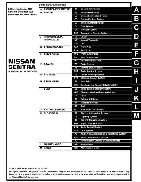 2014 nissan sentra repair manual