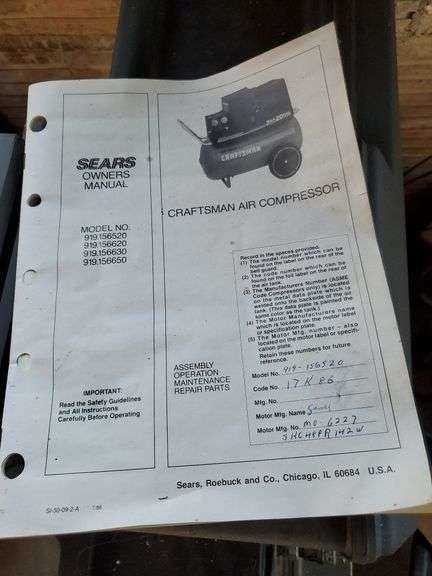 craftsman air compressor repair manual