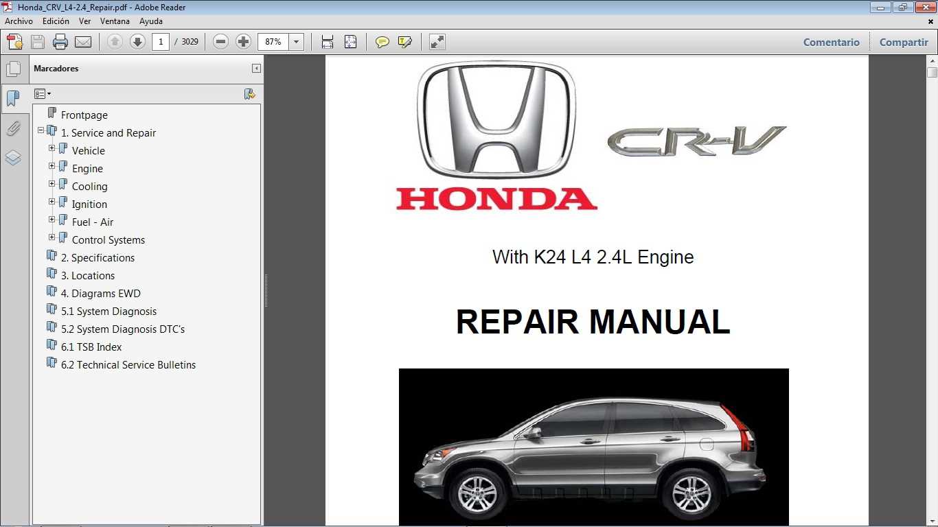 honda crv 2007 service repair manual