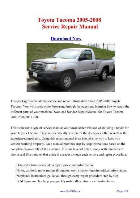 2008 toyota tacoma repair manual