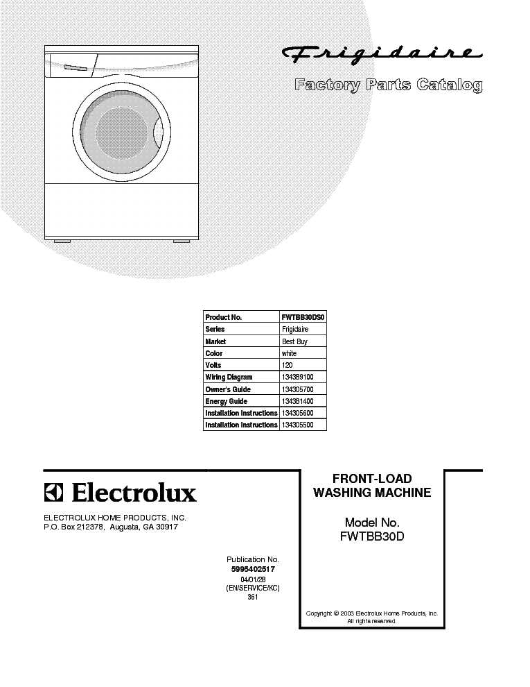 repair manual for frigidaire washing machine