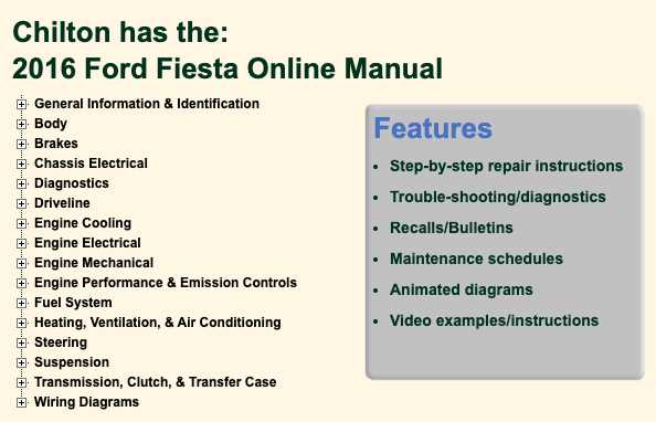 2016 ford fiesta repair manual