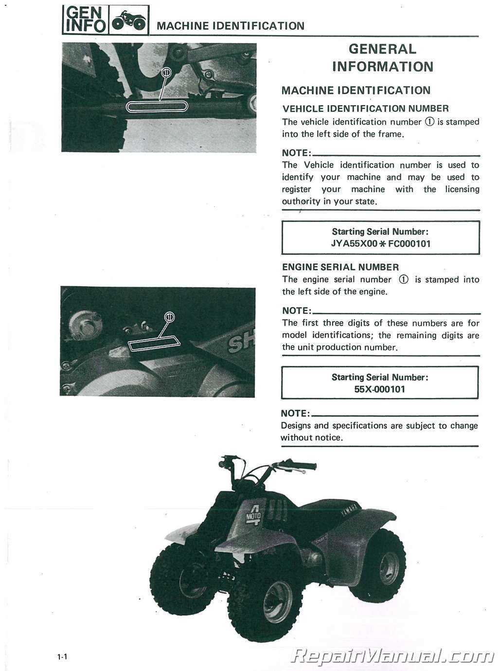 yamaha moto 4 repair manual