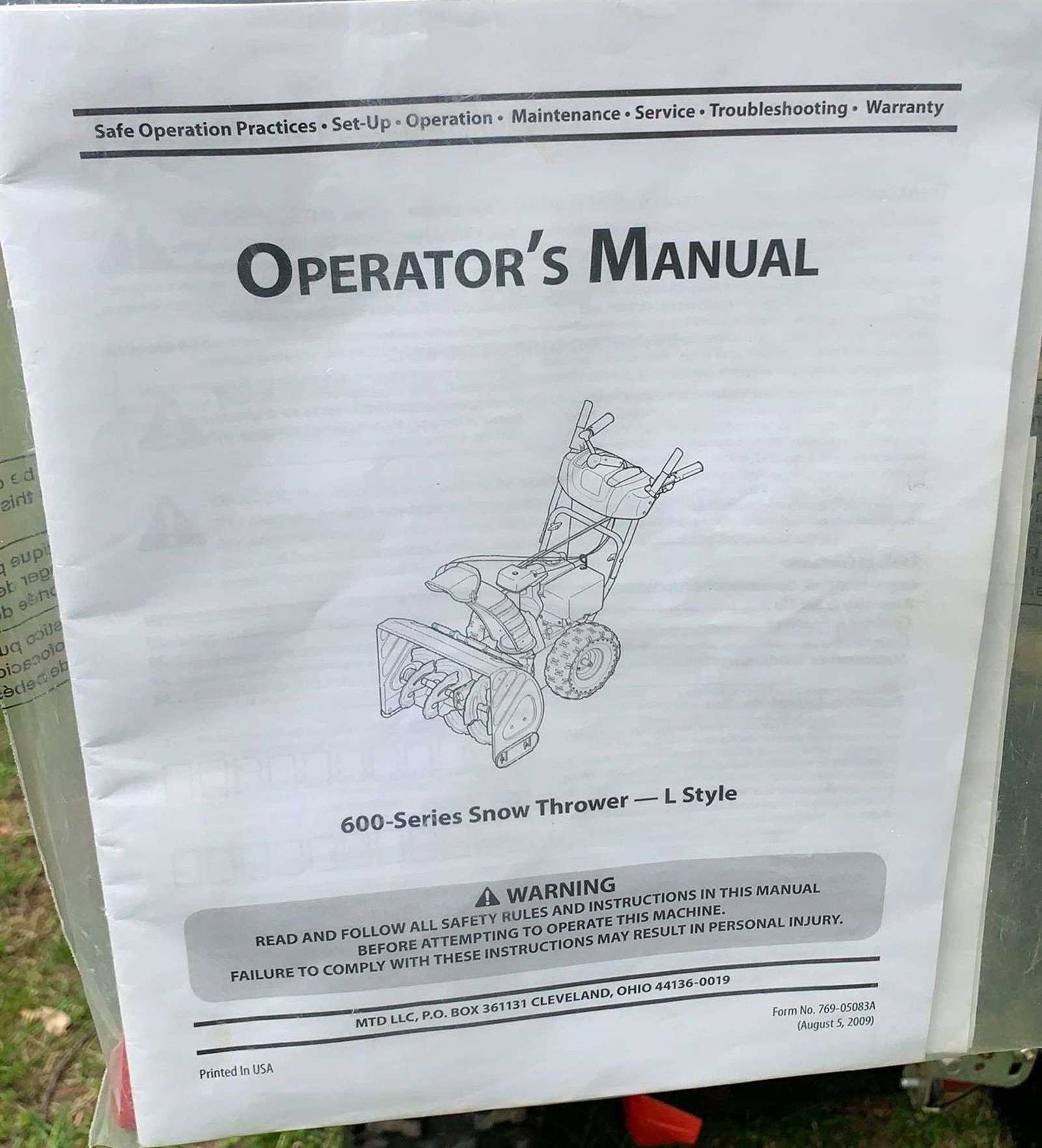 mtd snowblower repair manual