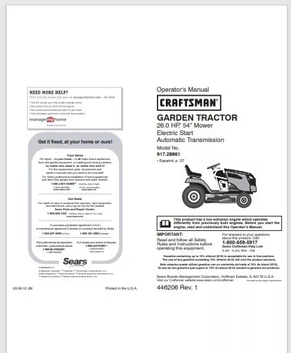 craftsman ys4500 repair manual