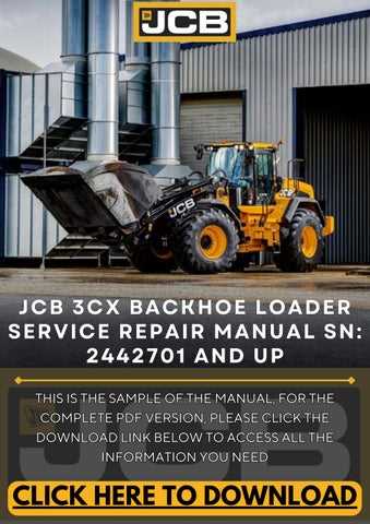 jcb 3cx backhoe loader service repair manual