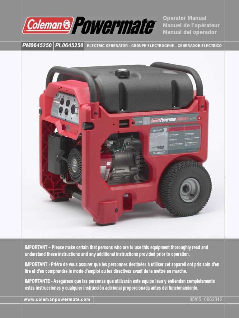 coleman powermate 6250 repair manual