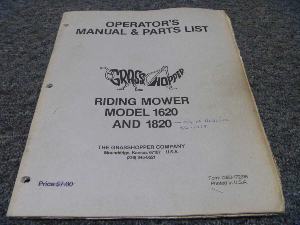 grasshopper mower repair manual