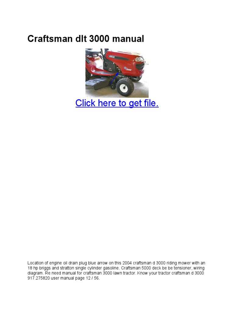 craftsman dlt 3000 repair manual