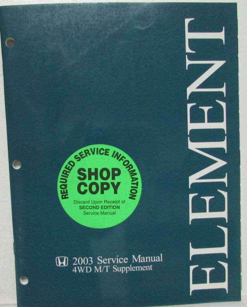 honda element repair manual