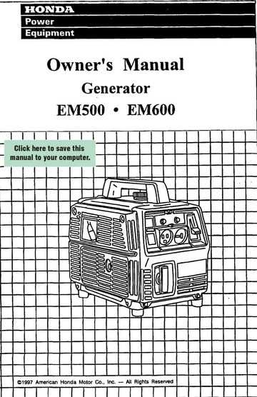 honda generator repair manual