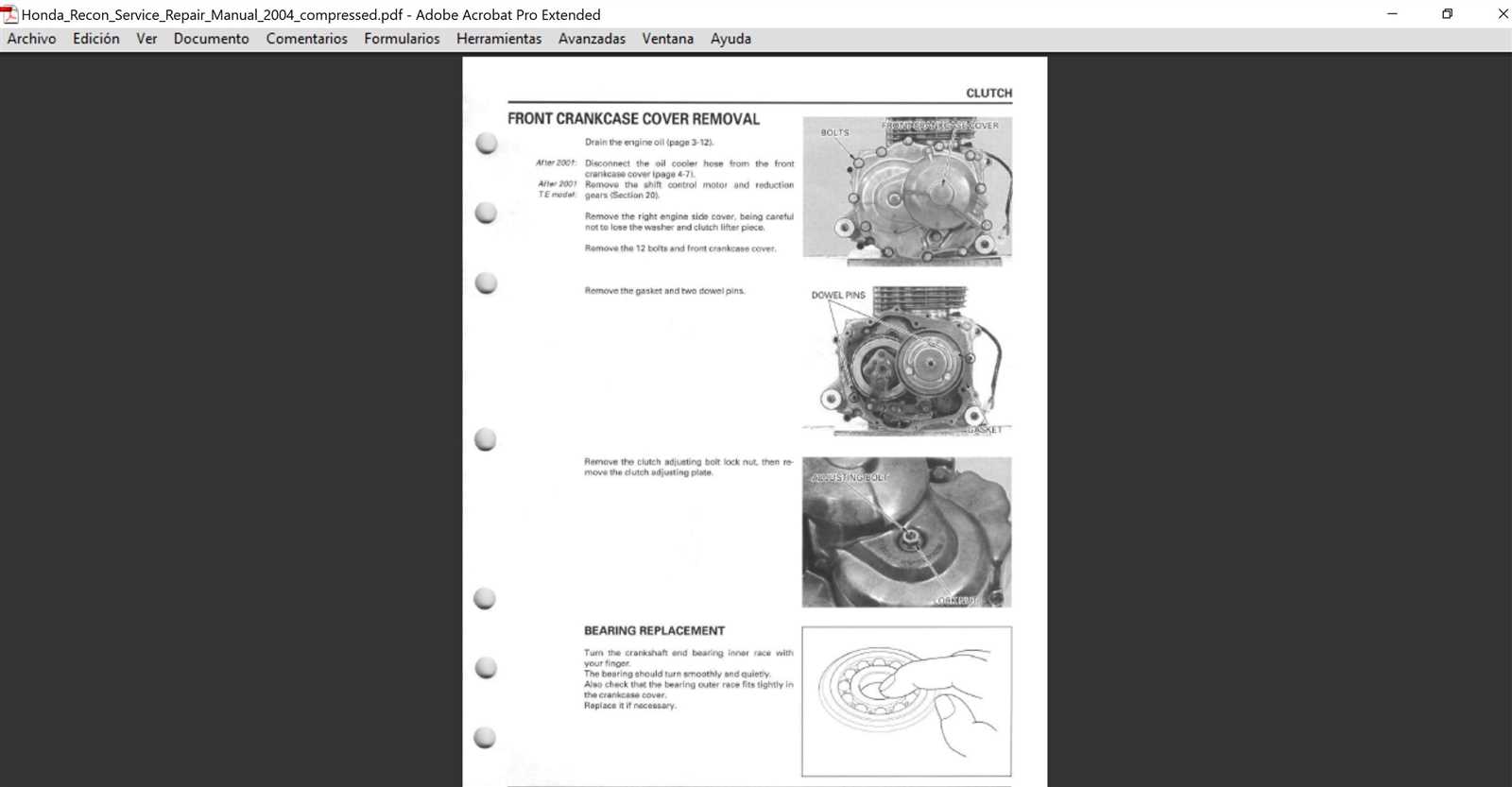 honda recon repair manual