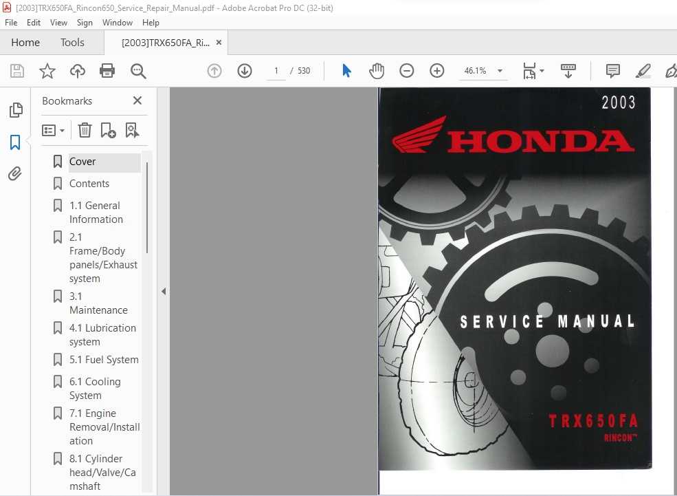 honda rincon repair manual