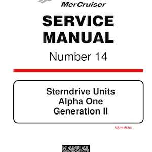 mercruiser alpha one repair manual