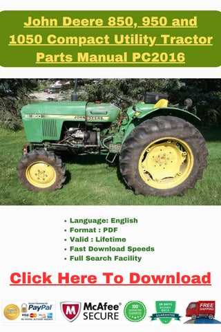 john deere 850 tractor repair manual