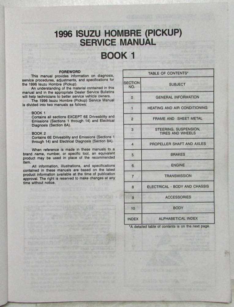 isuzu hombre repair manual