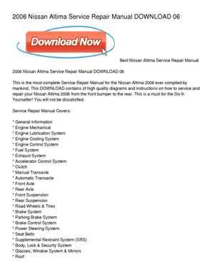 2008 nissan altima repair manual