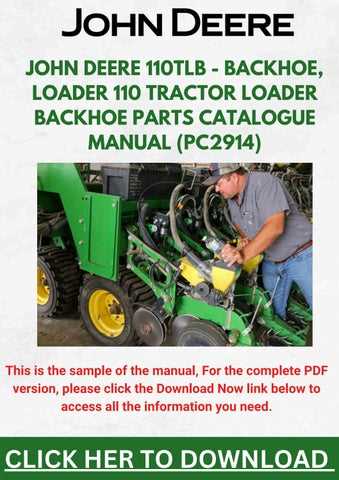 john deere 110 tractor loader backhoe service and repair manual