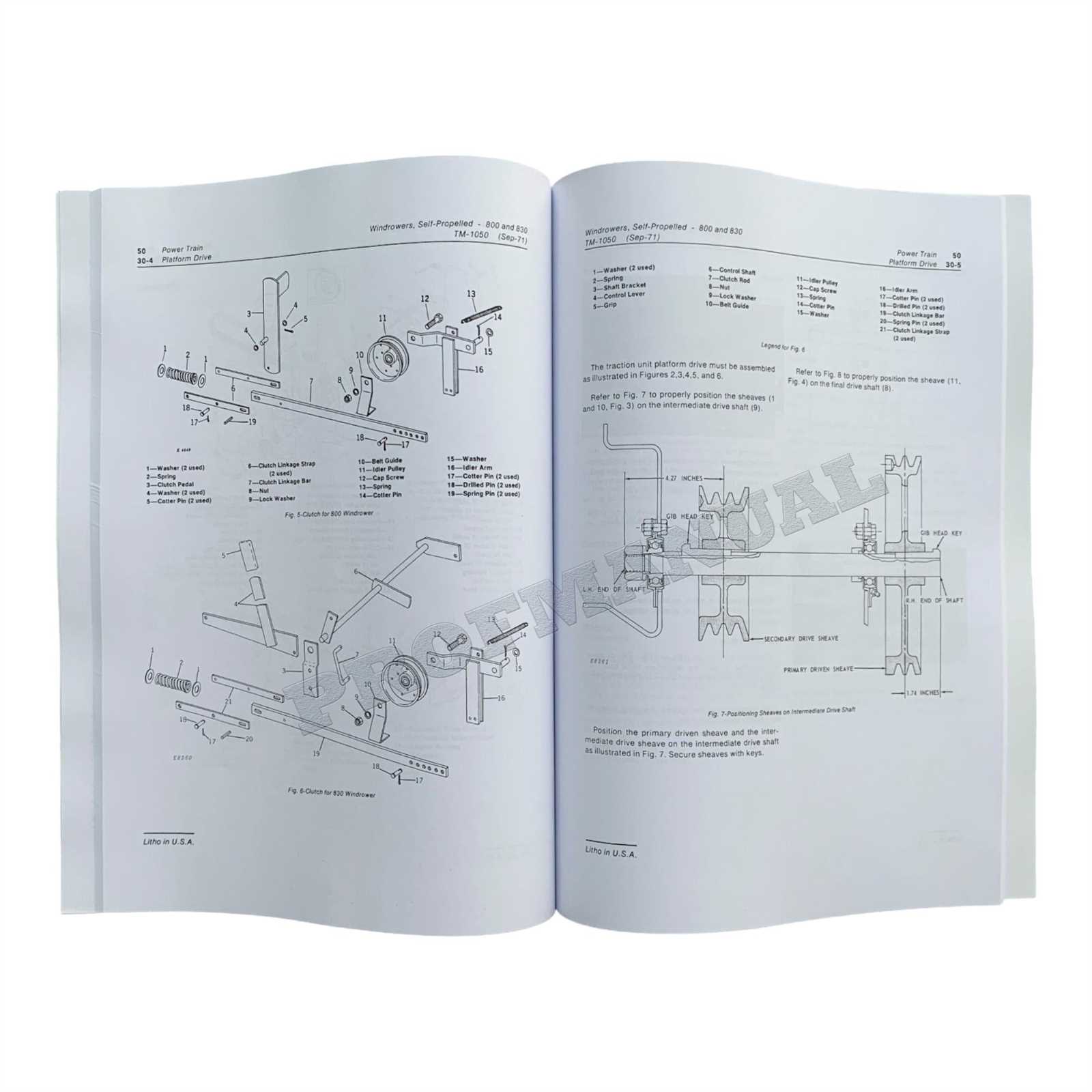 john deere 800 swather repair manual