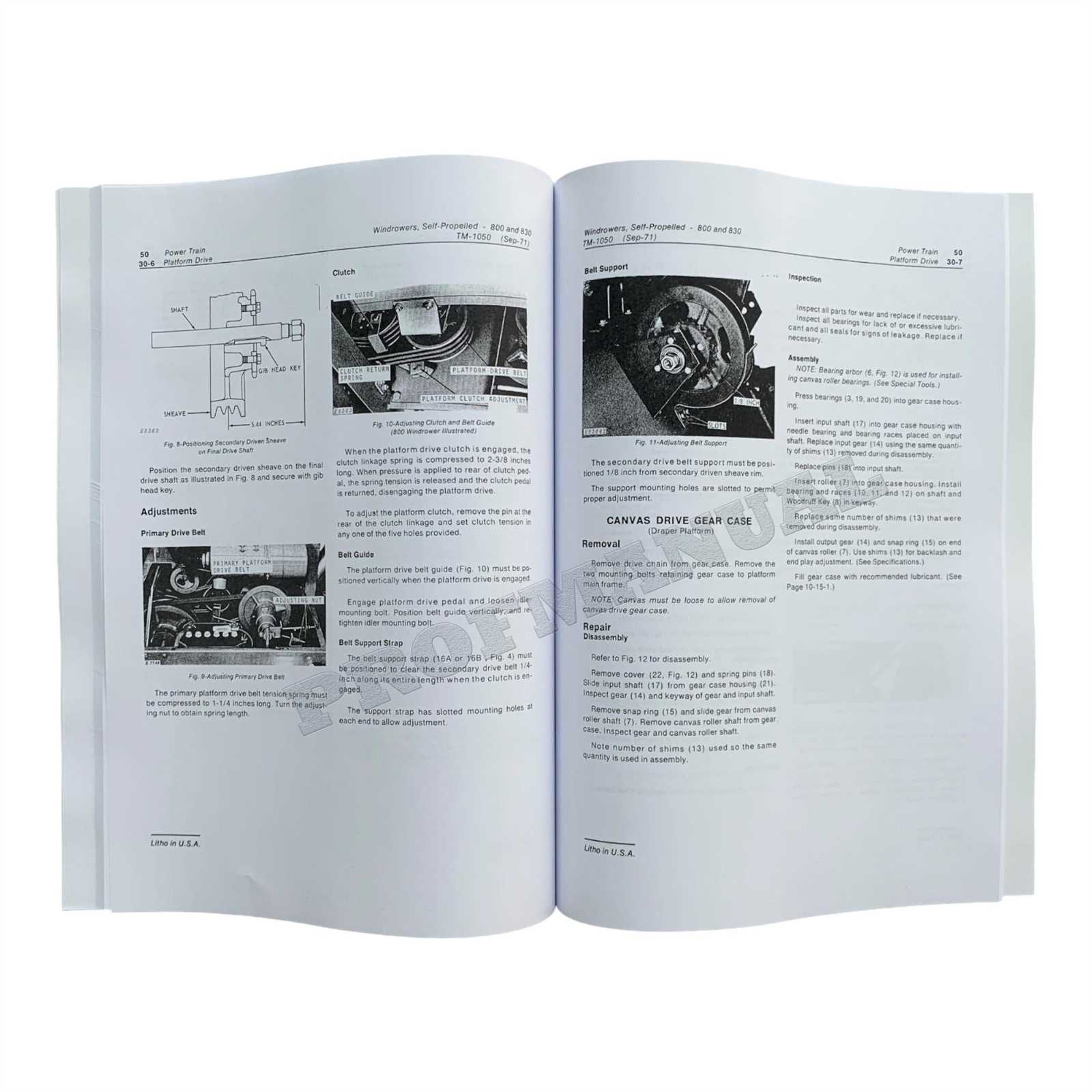 john deere 800 swather repair manual