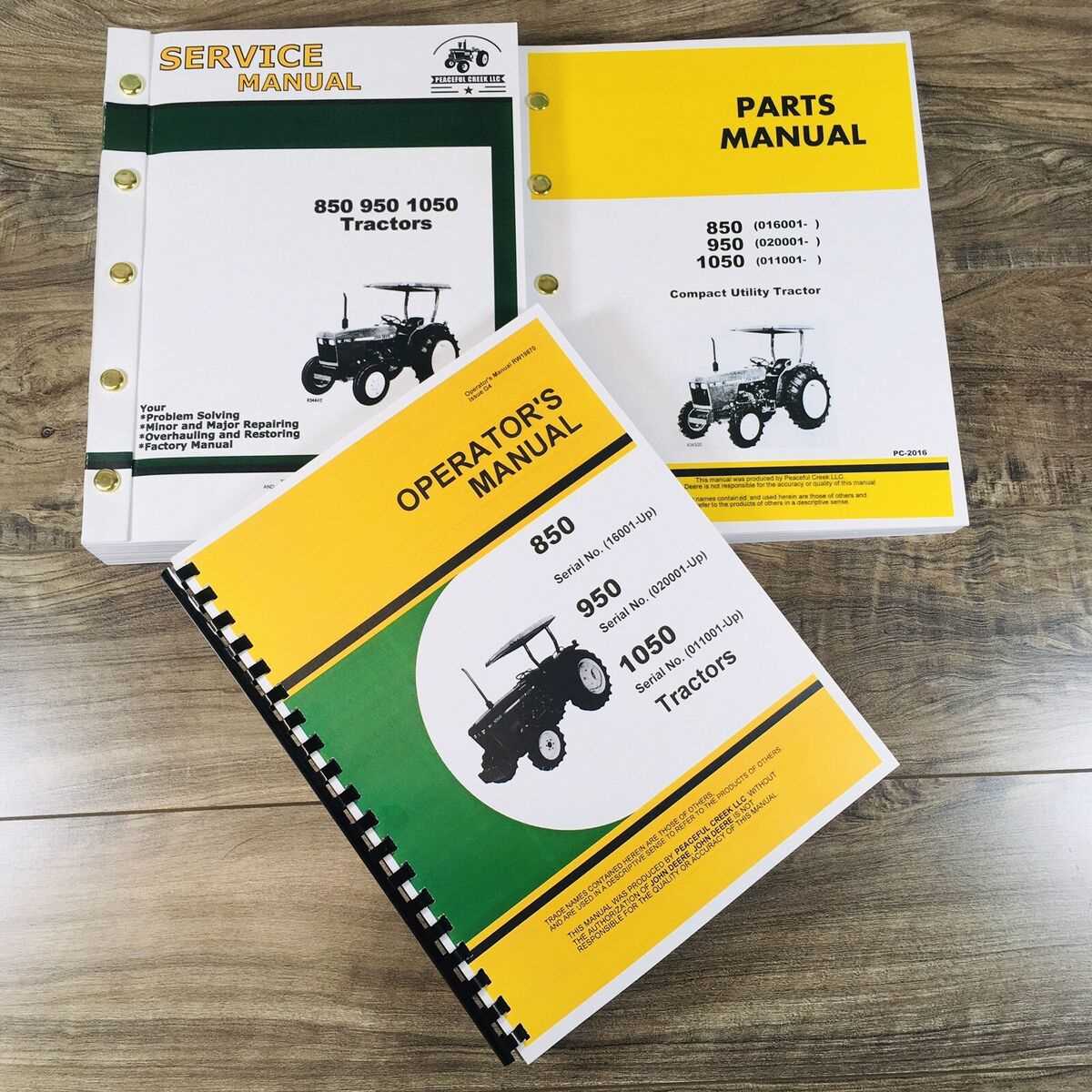 john deere 850 tractor repair manual