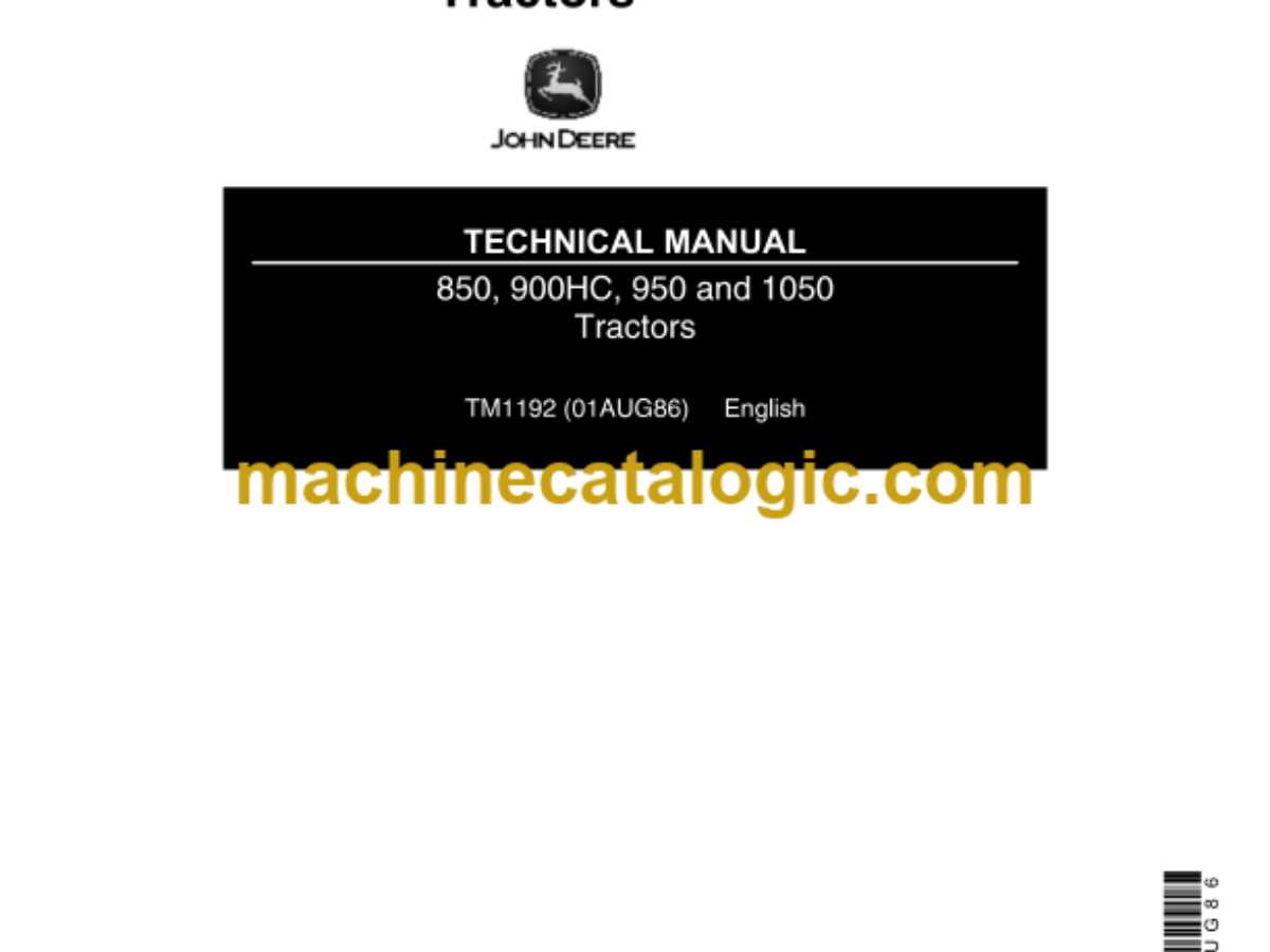 john deere 850 tractor repair manual