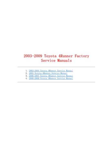 2010 toyota 4runner repair manual