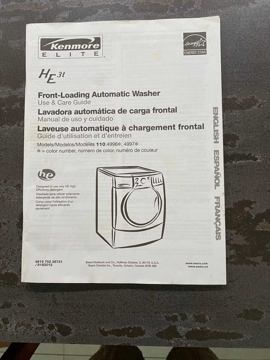 kenmore elite front load washer repair manual