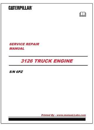 caterpillar 3126 engine repair manual