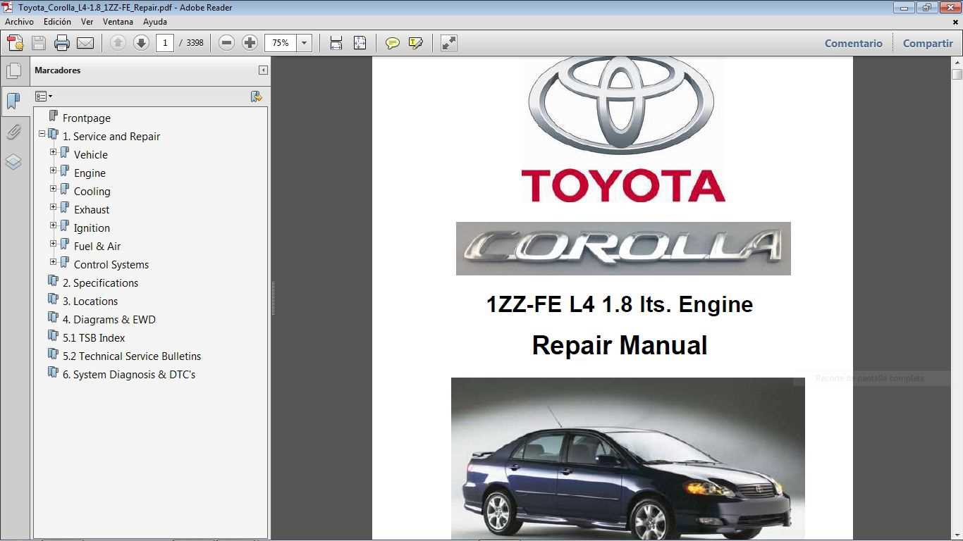 toyota 1zz fe engine repair manual