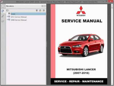 mitsubishi lancer service repair manual