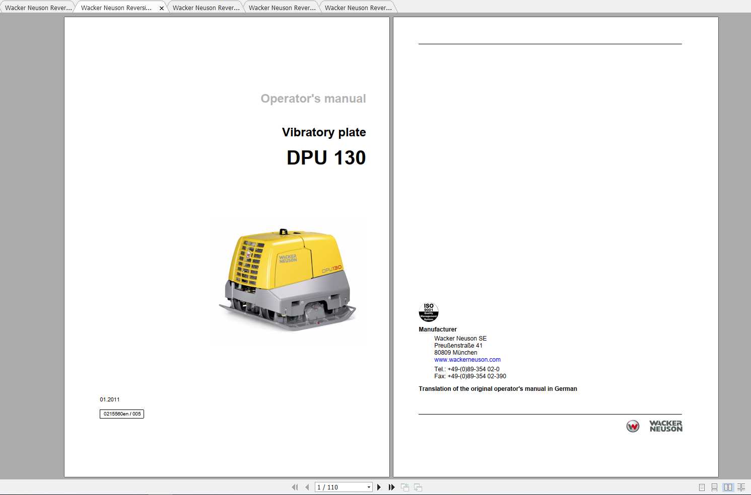 wacker reversible plate compactor repair manual