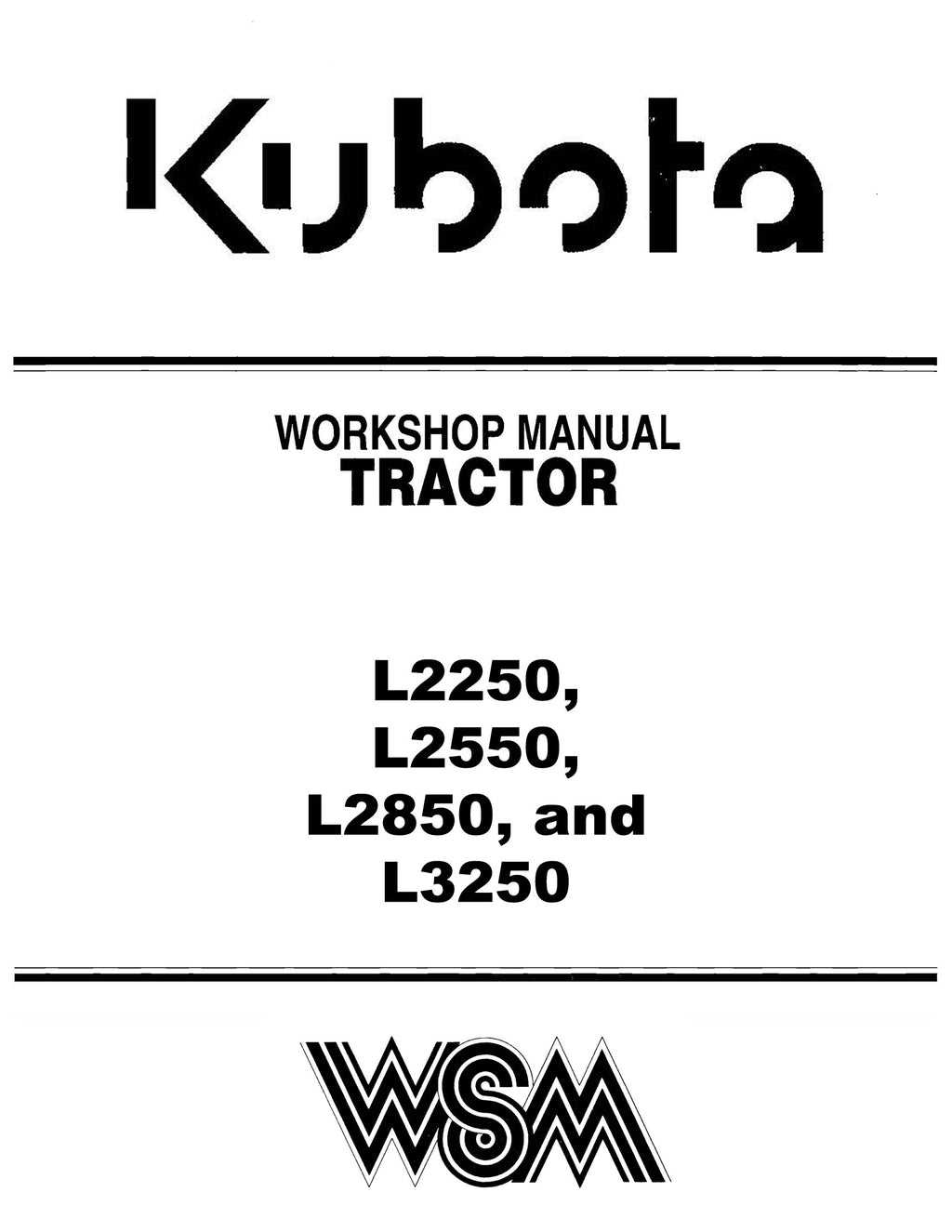 kubota l2850 repair manual