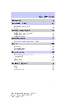 2003 lincoln aviator repair manual