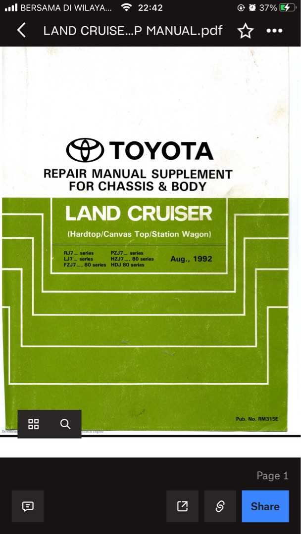 1999 toyota land cruiser repair manual