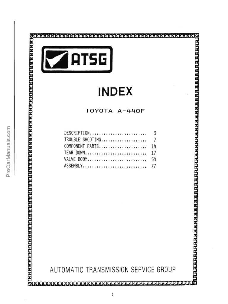 toyota automatic transmission repair manual