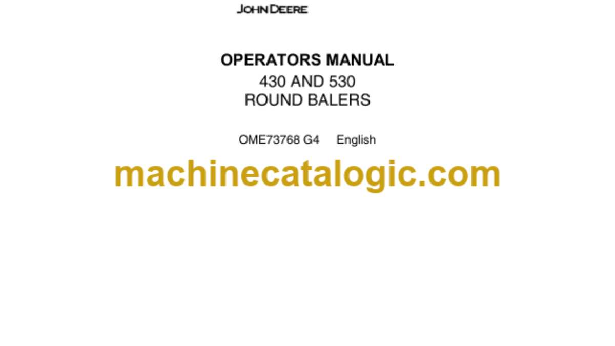 john deere 530 baler repair manual