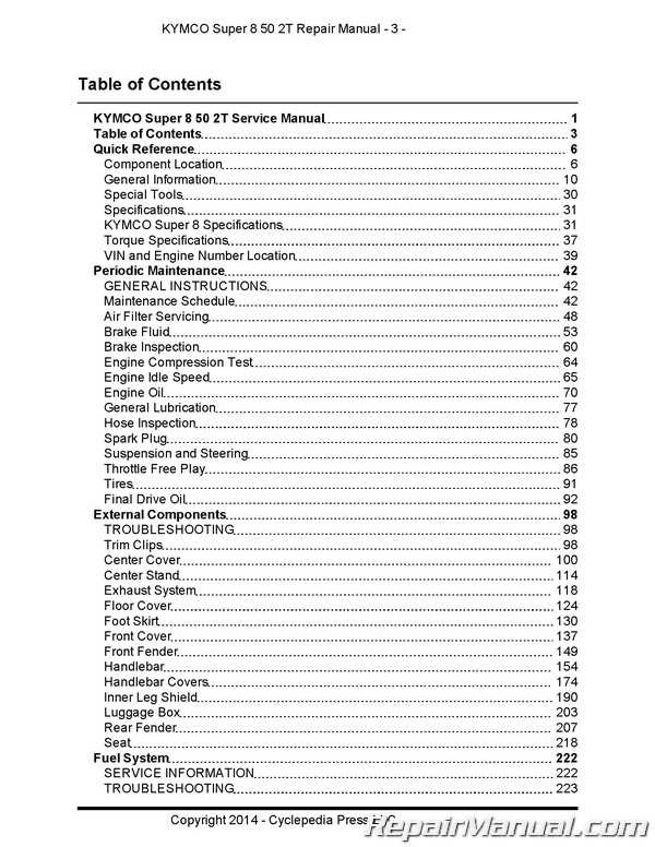 kymco super 8 repair manual