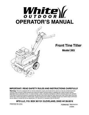 yard machine tiller repair manual