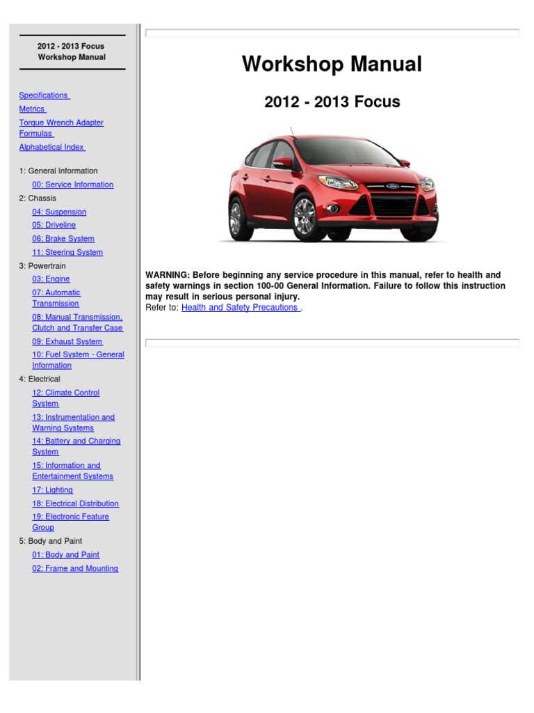 free ford focus repair manual