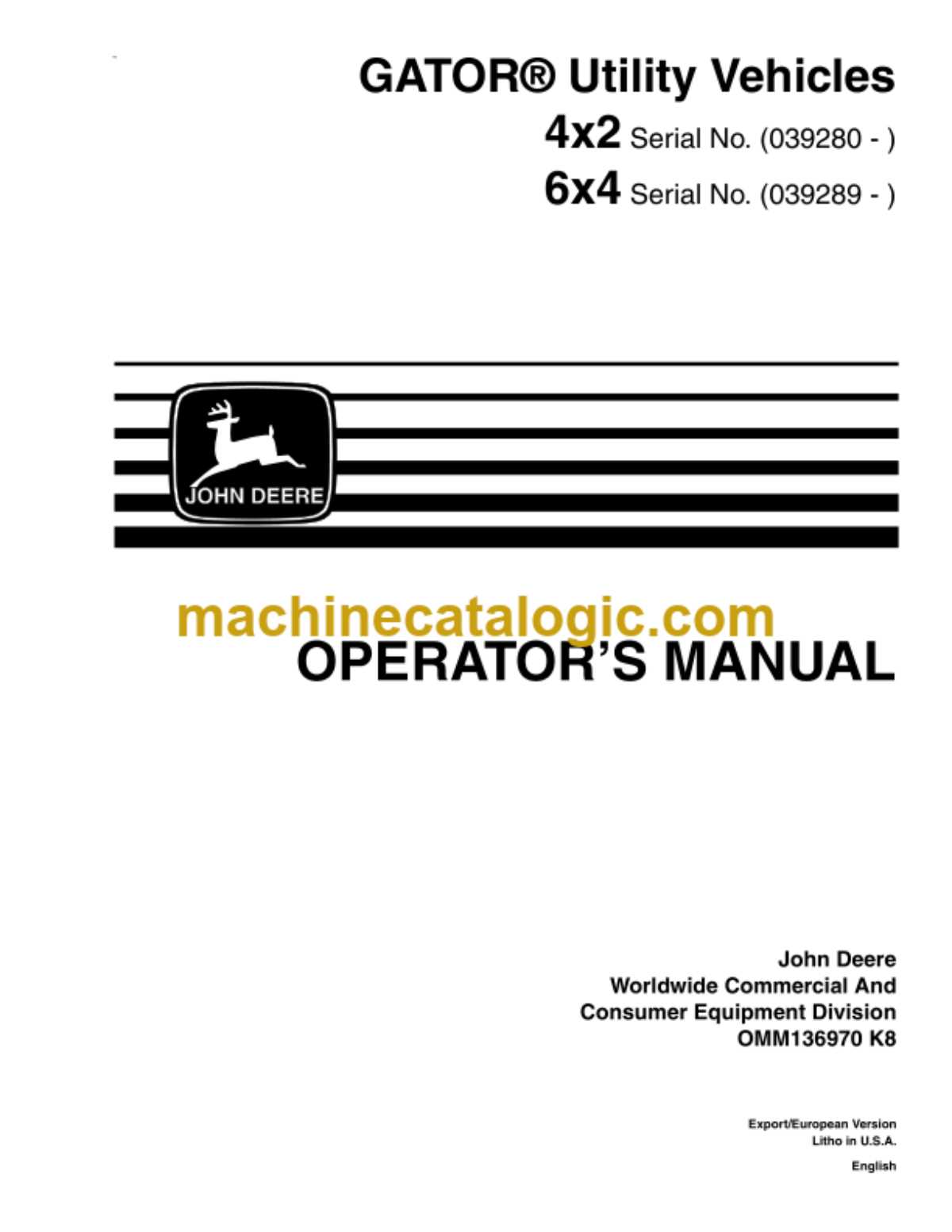 john deere gator 6x4 repair manual