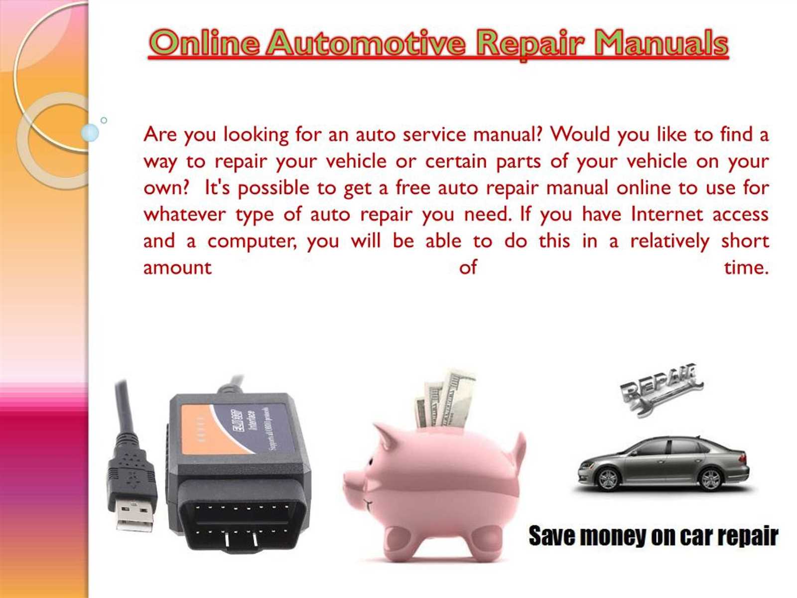 free do it yourself auto repair manuals