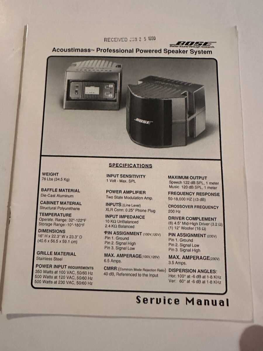 bose acoustimass subwoofer repair service manual