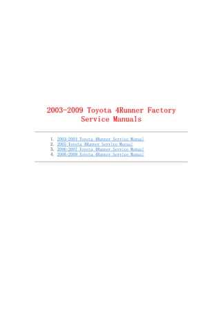 2003 4runner repair manual