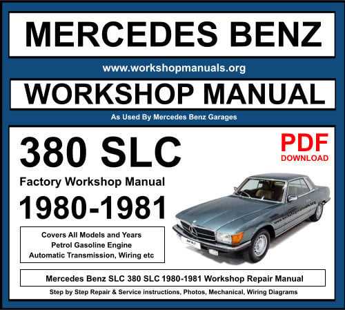 mercedes benz 380sl repair manual